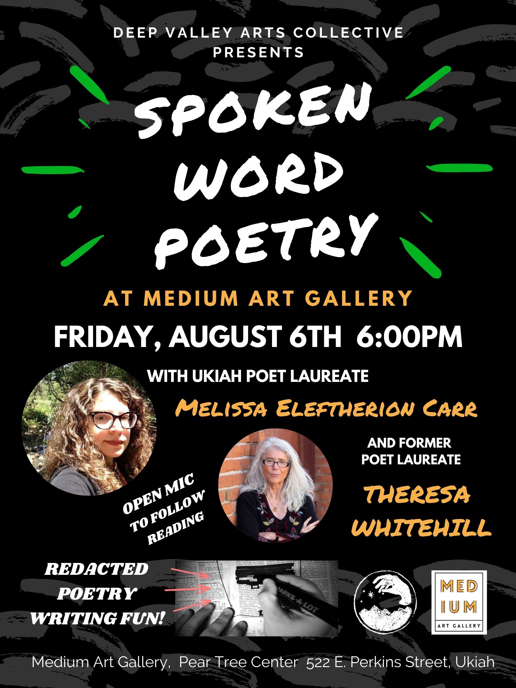 Deep Valley Arts Collective Poetry Reading Poster