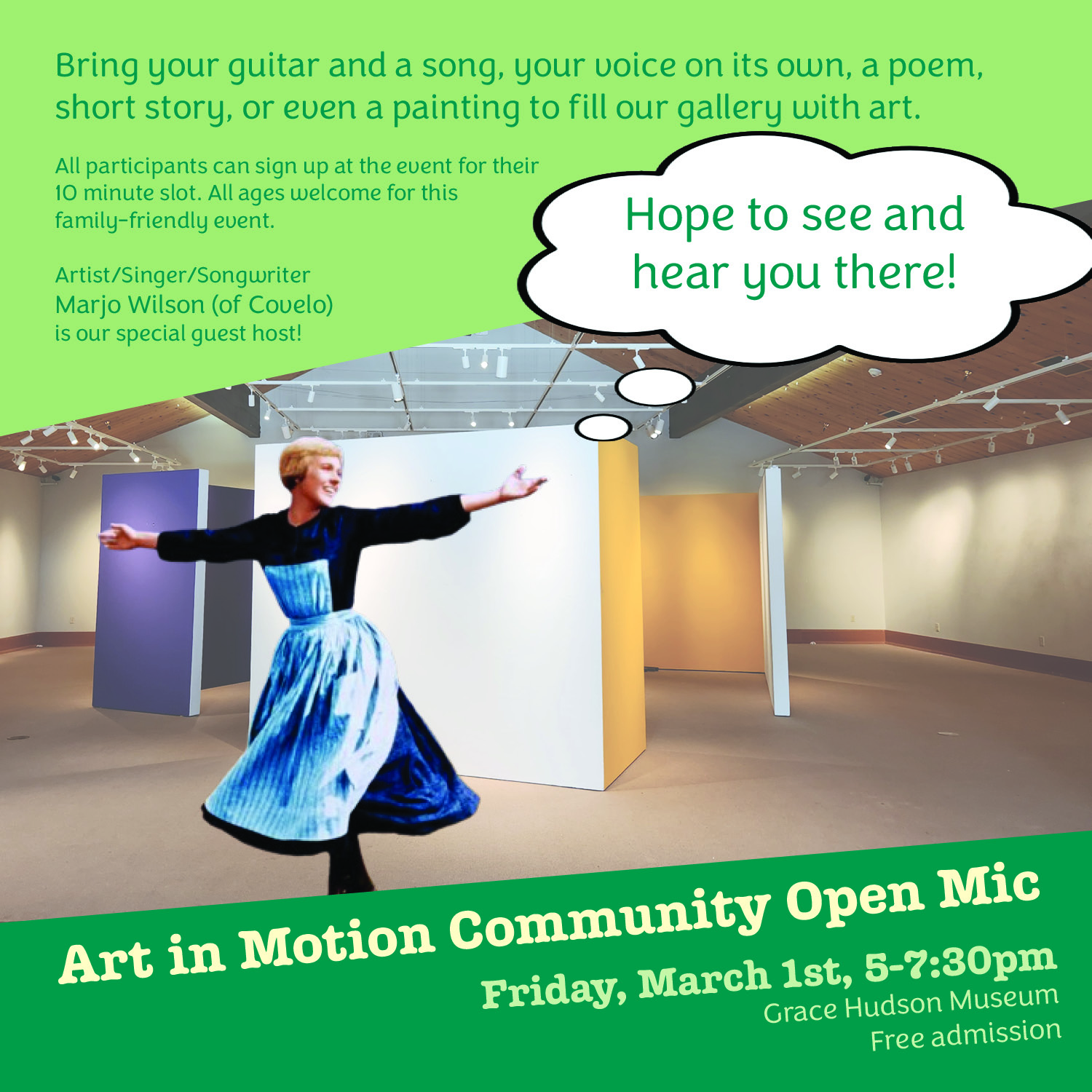 Open Mic at Grace Hudson Musuem, March 1, 2024