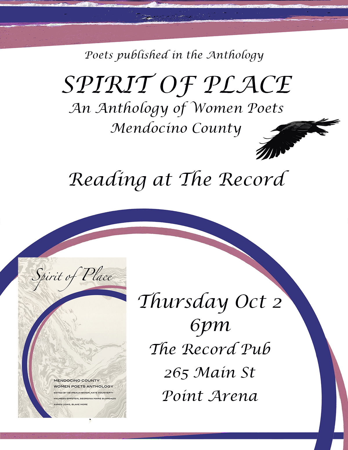 Spirit of Place, Reading at The Record, Point Arena, October 2
