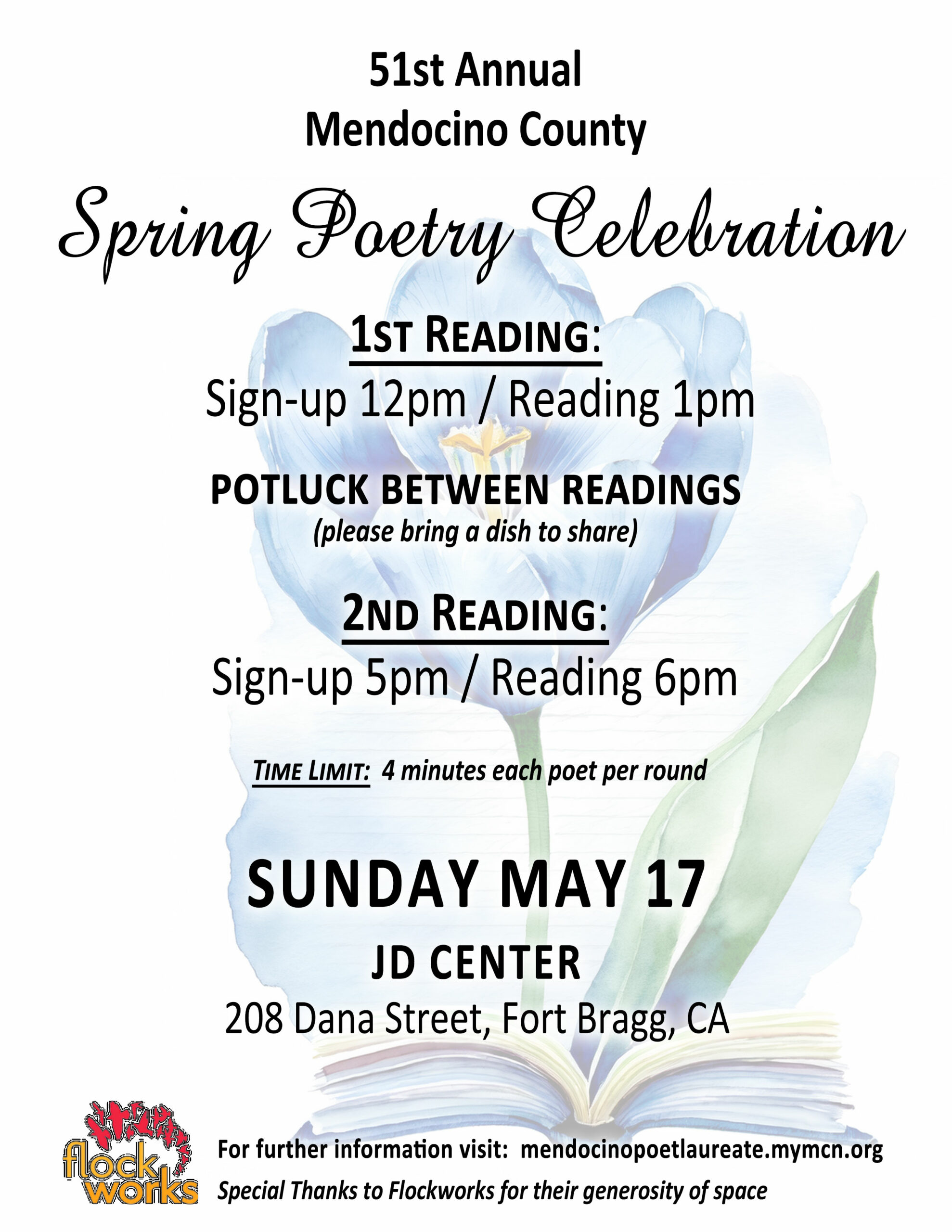 Spring Poetry Celebration reading, May 2026